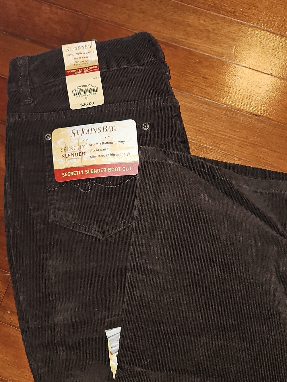 St. John's Bay Women's Corduroy Pants - Chocolate Brown